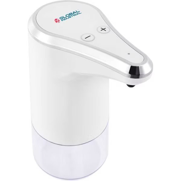 Countertop Automatic Soap Or Sanitizer Gel Dispenser, 350 ml, White/Chrome, Global Industrial, Mfr#: 641529